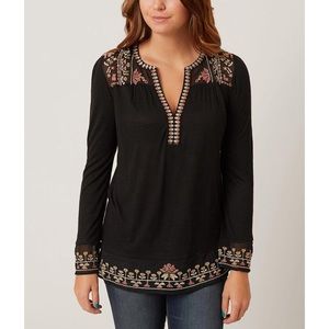 Lucky Brand Embroidered Peasant Top